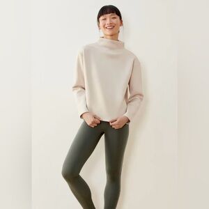 Aday Like A Boss Pullover Top Women L Scuba Mock Funnel Sand Oversized MSPP $165